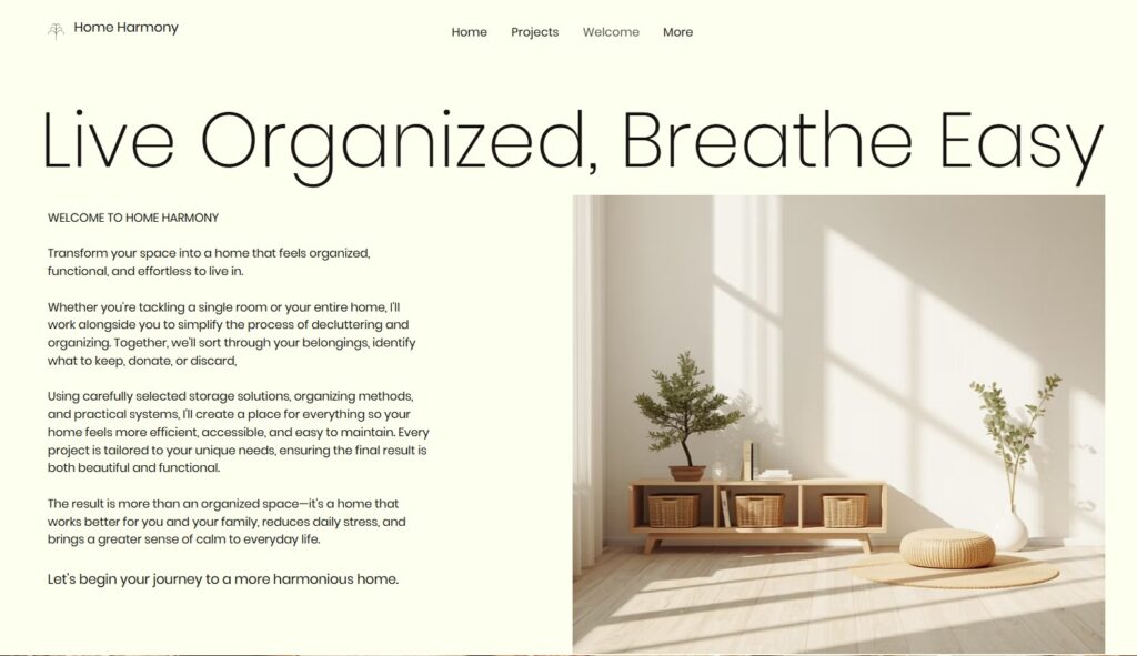 home harmony homepage